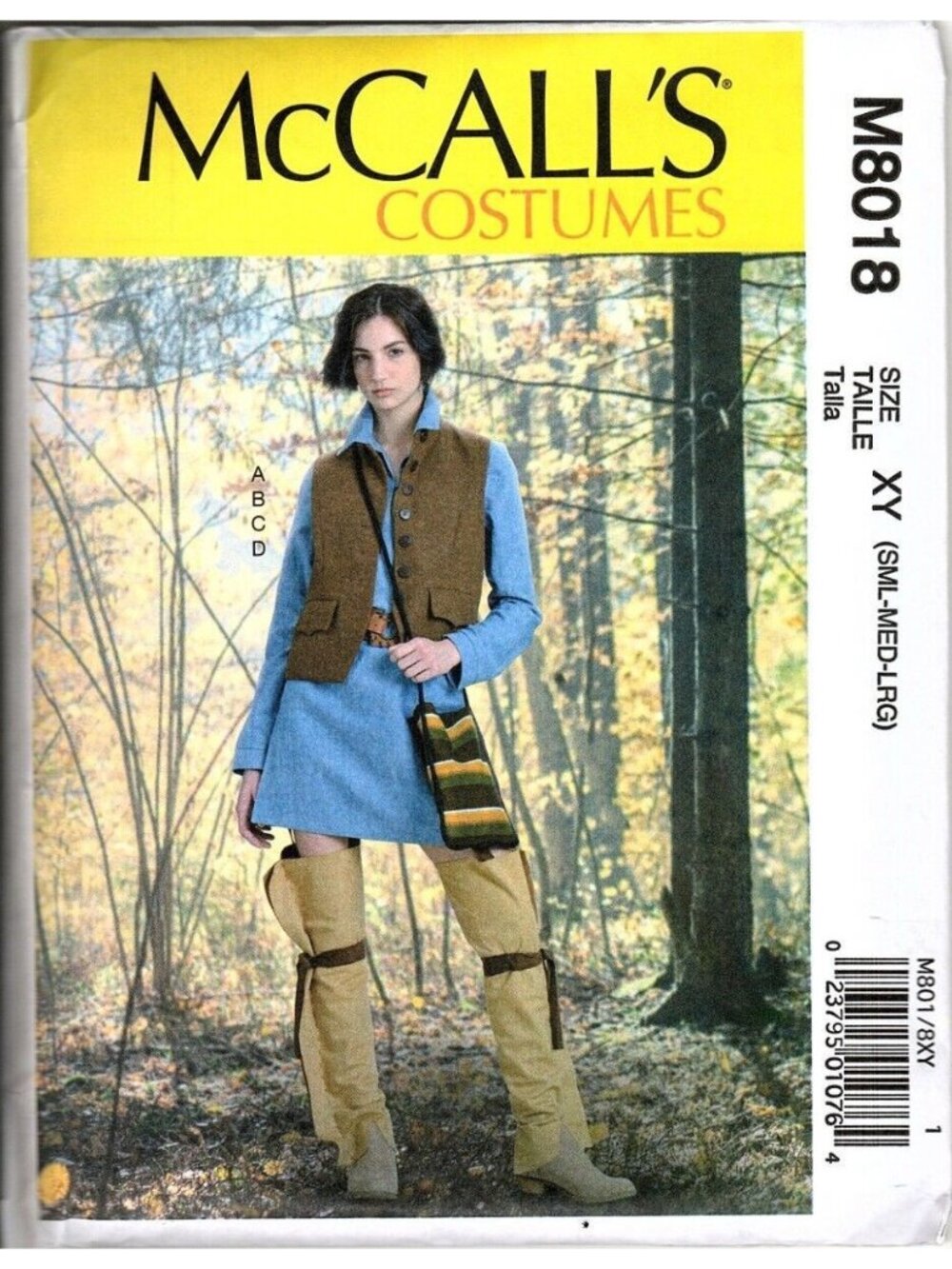 McCalls M8018 Misses S to L Trapper Costume Cosplay Uncut Sewing Pattern